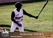 2016 Missoula Osprey Grandstand #12 Anfernee Grier Phenix City Alabama AL Card