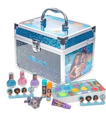 Moana 2 Kids Makeup Kit Train Case Beauty Set, Washable Play Makeup Set for Kids
