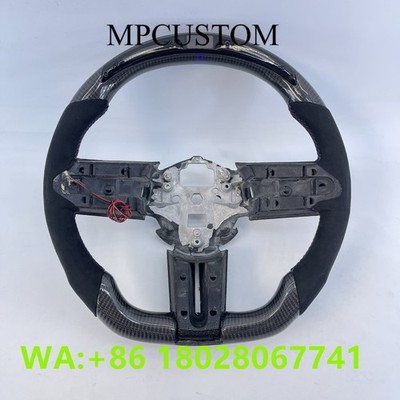 LED Real Black Carbon Fiber Steering Wheel Fit For Ford Mustang GT 2010-2014