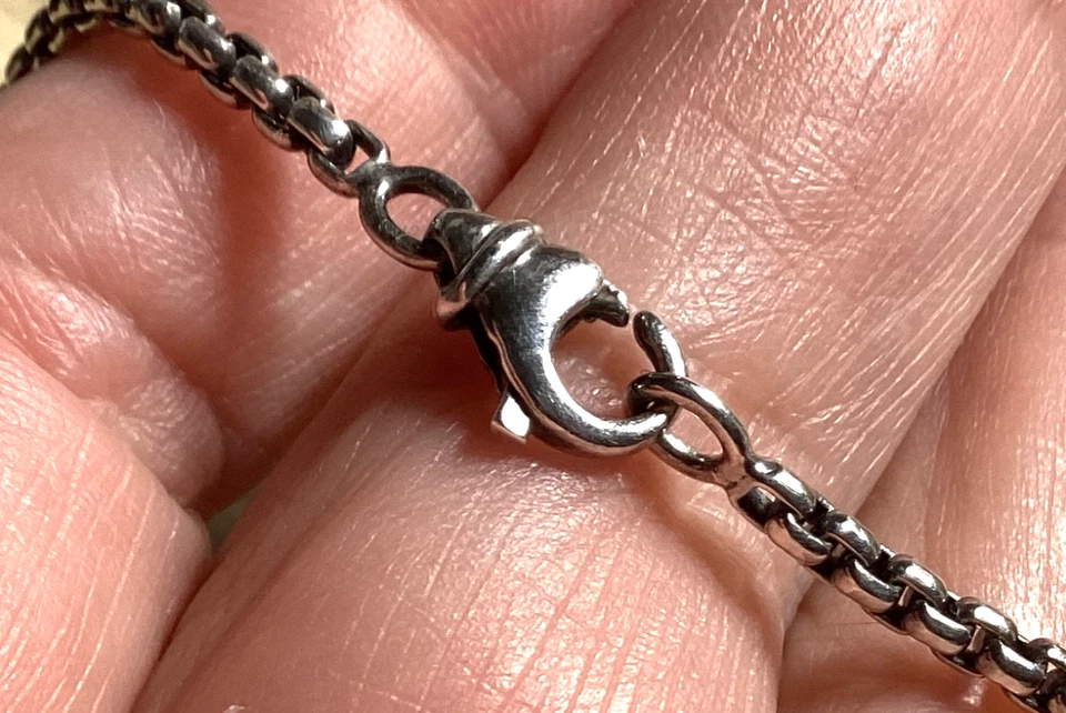 COLLAR COLGANTE DAVID YURMAN PLATA ESTERLINA 14K TOPACIO 16,5 PULGADAS LARGO Foto 4 de 4