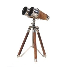 Nautical Vintage Brass Binoculars on Stand Decor Accent Maritime Display Piece