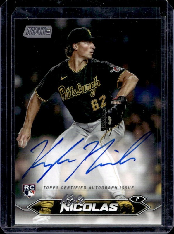 2024 Topps Stadium Club Kyle Nicolas Auto Autograph RC Rookie #SCBA-KNI Pirates