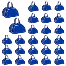 24 PCS Metal Cowbell with Handle, 3 Inch Cow Bells Noise Makers for Blue