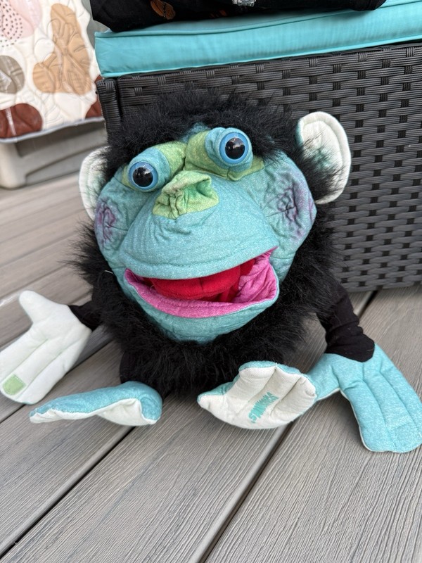 Scrushkins Monkey Figure Toy Plush Puppet Vintage 90s Ugly Cute Stuffie Odd