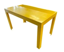 Vtg MCM 1970s Syroco Parsons Library Desk Book Table Yellow Plastic Kartell