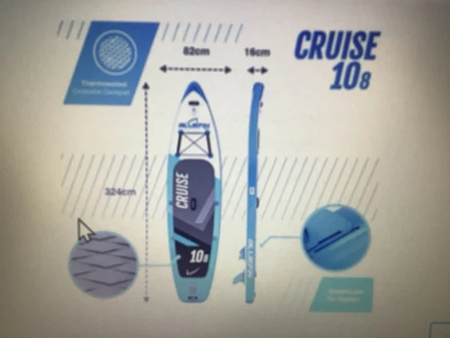 Bluefin Cruise 10’8’’ SUP Inflatable Stand Up Paddle Board A+, 163.
