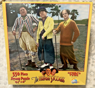 NEW THE THREE STOOGES ''FORE'' 550 PIECE JIGSAW PUZZLE 15.5'' X 18'' SUNSOUT INC NOS