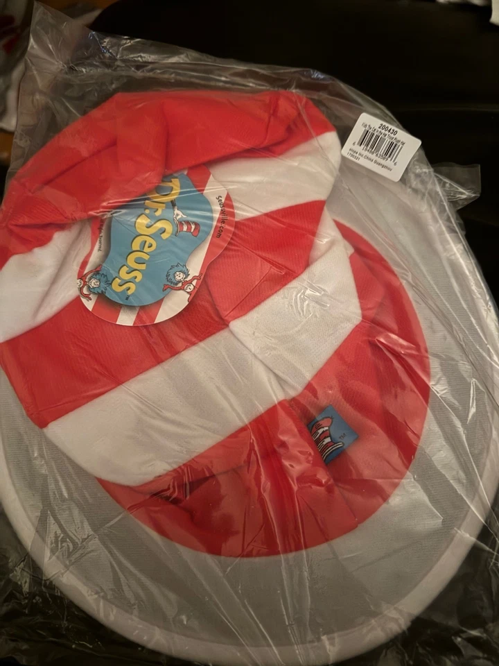 Niños Dr Seuss Gato en el Sombrero Tricot Peluche Sombrero Rojo Rayas Peluche RARO NUEVO Foto 4 de 4