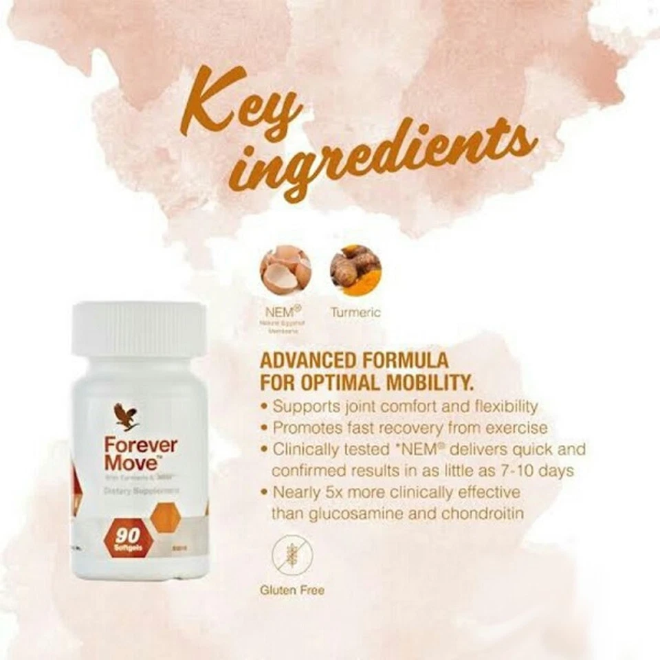 Forever Move 90 cápsulas blandas con cúrcuma - Músculos y articulaciones saludables | Sin gluten Foto 3 de 4