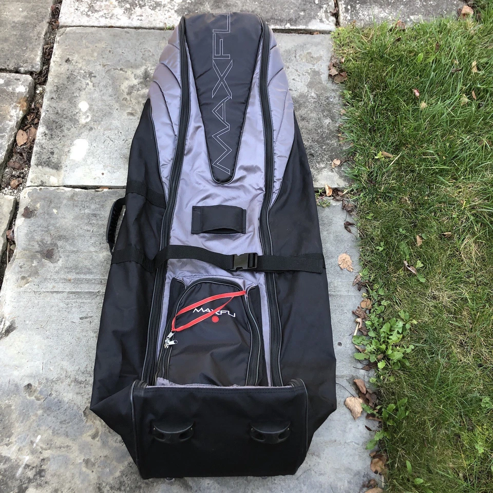 Maxfli BOLSA DE VIAJE CON RUEDAS GOLF NEGRO GRIS CARRO DE EQUIPAJE/BOLSO DE MANO DE CARRITO USADO Foto 2 de 4