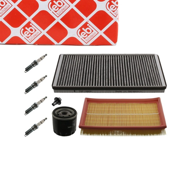 Febi Filterset + 4X ZüNdkerze FüR Ford Focus I MK1 1.4 16V 75 Ps 1.6 16V 100 Ps-image