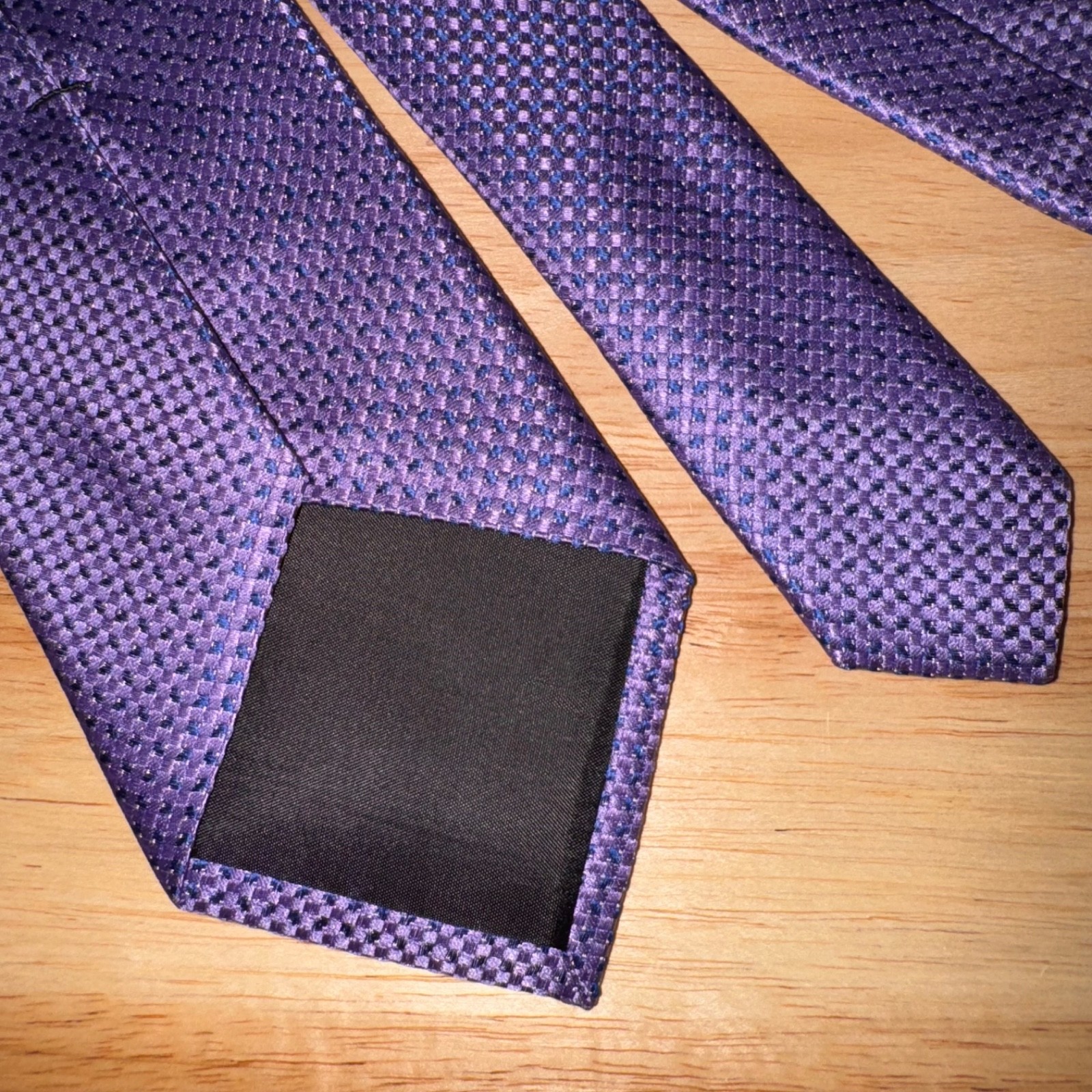 Michael Kors Textured Tie 100% Silk Neck Purple Preppy Casual thumbnail 5