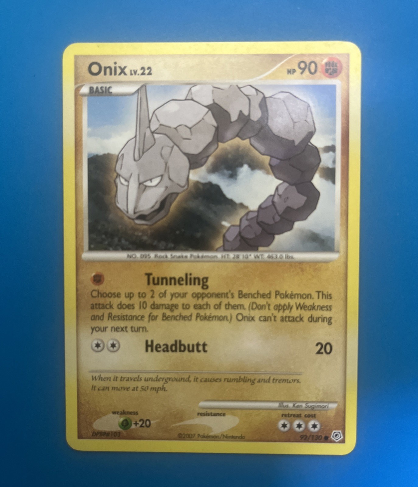 Onix 92/130 Diamond and Pearl Regular LP Pokemon TCG Card