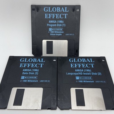 1992 GLOBAL EFFECT GAME AMIGA COMPUTER 3.5'' INCH FLOPPY Disk Untested