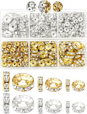 300Pcs Rondelle Spacer Beads for Jewelry Making, 6Mm, 8Mm, 10Mm Bead with Holes