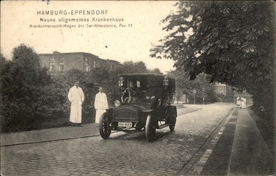Hamburg-Eppendorf Hamburg Hospital Car c1900s-10s Vintage Postcard bhn