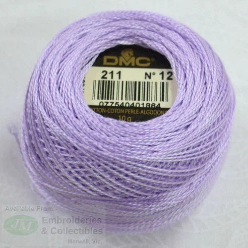 DMC Perle (Pearl) 12 Cotton 10g Ball 120m Colour 211 LIGHT LAVENDER