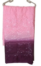 Women's Sequined Sari Double Shaded With Blouse Piece Bollywood Sari