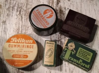 Konvolut. alte  Boxen Karton Verpackung Pelikan Geha 