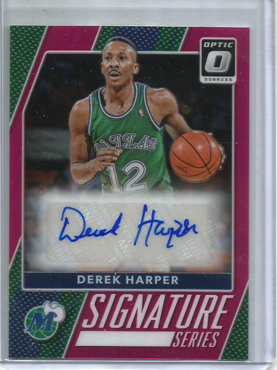 Derek Harper 17/18 Panini Donruss Optic Pink Prizm Autograph #13/25