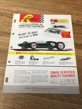 RANNALLI LOTUS 25 / PORSCHE SLOT CARS 1960es DEALER SHEETS ,CATALOGS ,BROCHURE