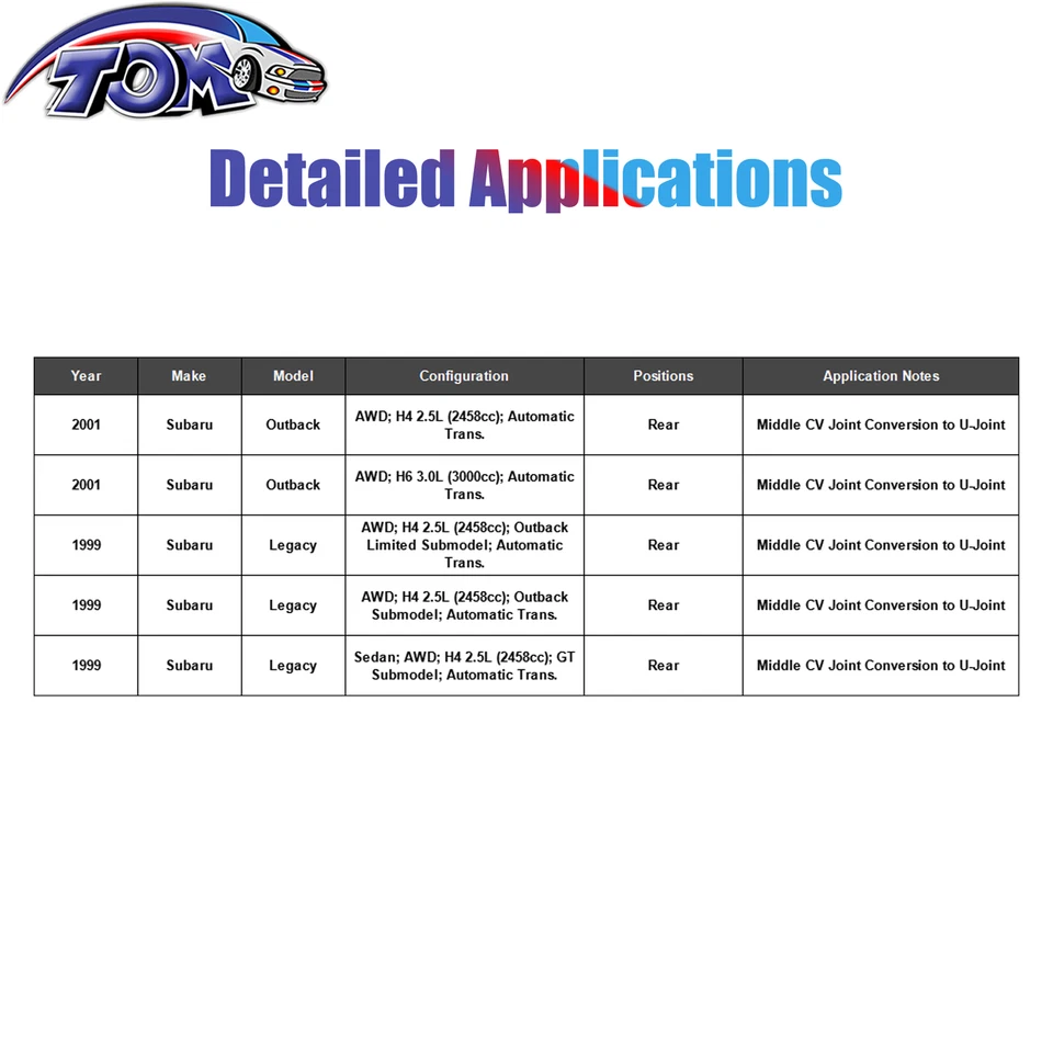 62.40" DRIVE SHAFT FOR SUBARU BAJA 03-06 LEGACY 96-99 OUTBACK 01-04 27111-AE061 - Image 4 of 4