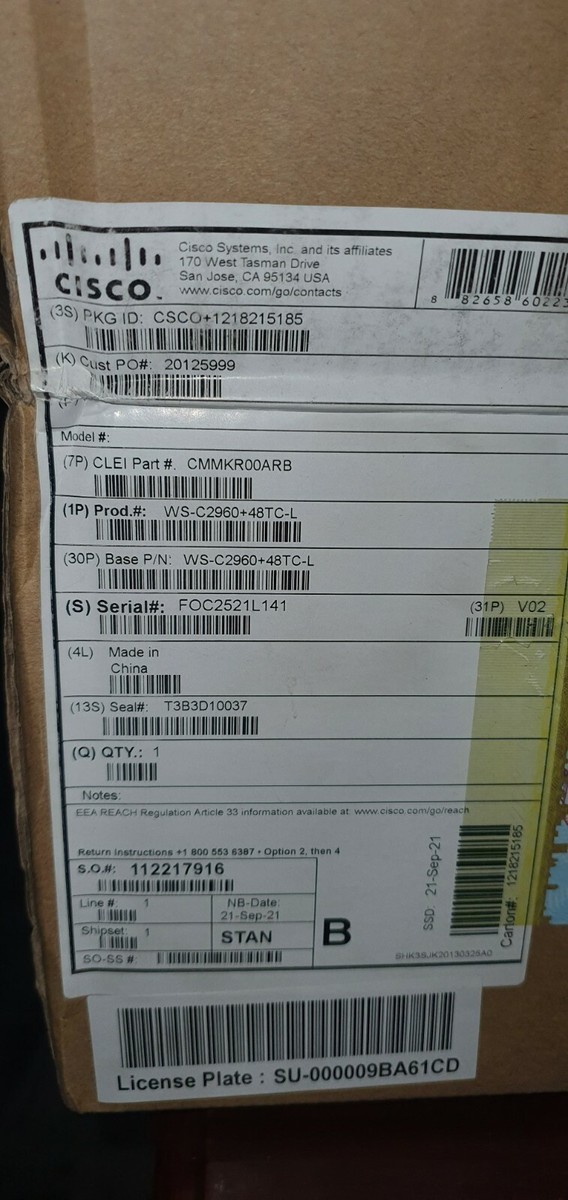 CISCO WS-C2960+48TC-L - Catalyst 2960 Plus 48 10/100 + 2 T/SFP LA
