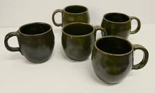 Jugtown Pottery Set of 5 Vintage Frogskin Mugs