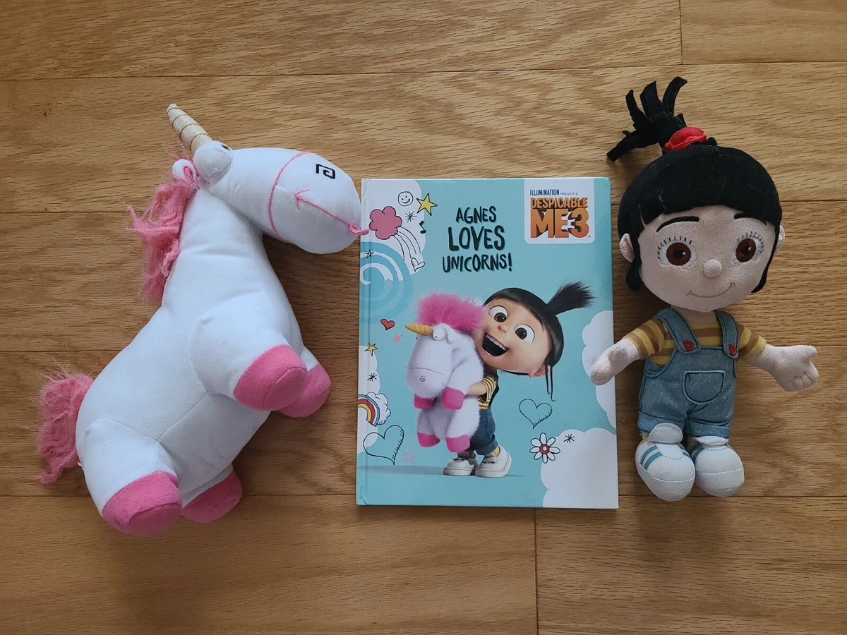 despicable me agnes plush fluffy unicorn plush book