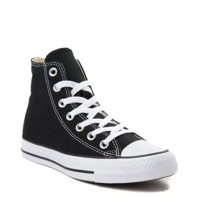 Converse All Star Hi Chuck Taylor Women & Mens Canvas Trainers - Black White