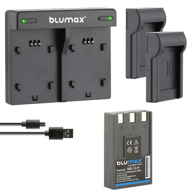 1x Akku + Lader für Canon NB-1LH IXUS 500 430 400 330 V3 V2 900 mAh (3,6V)