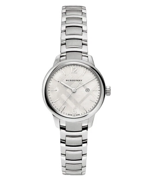 Caso de Prata Prata Burberry Relógios de Pulso