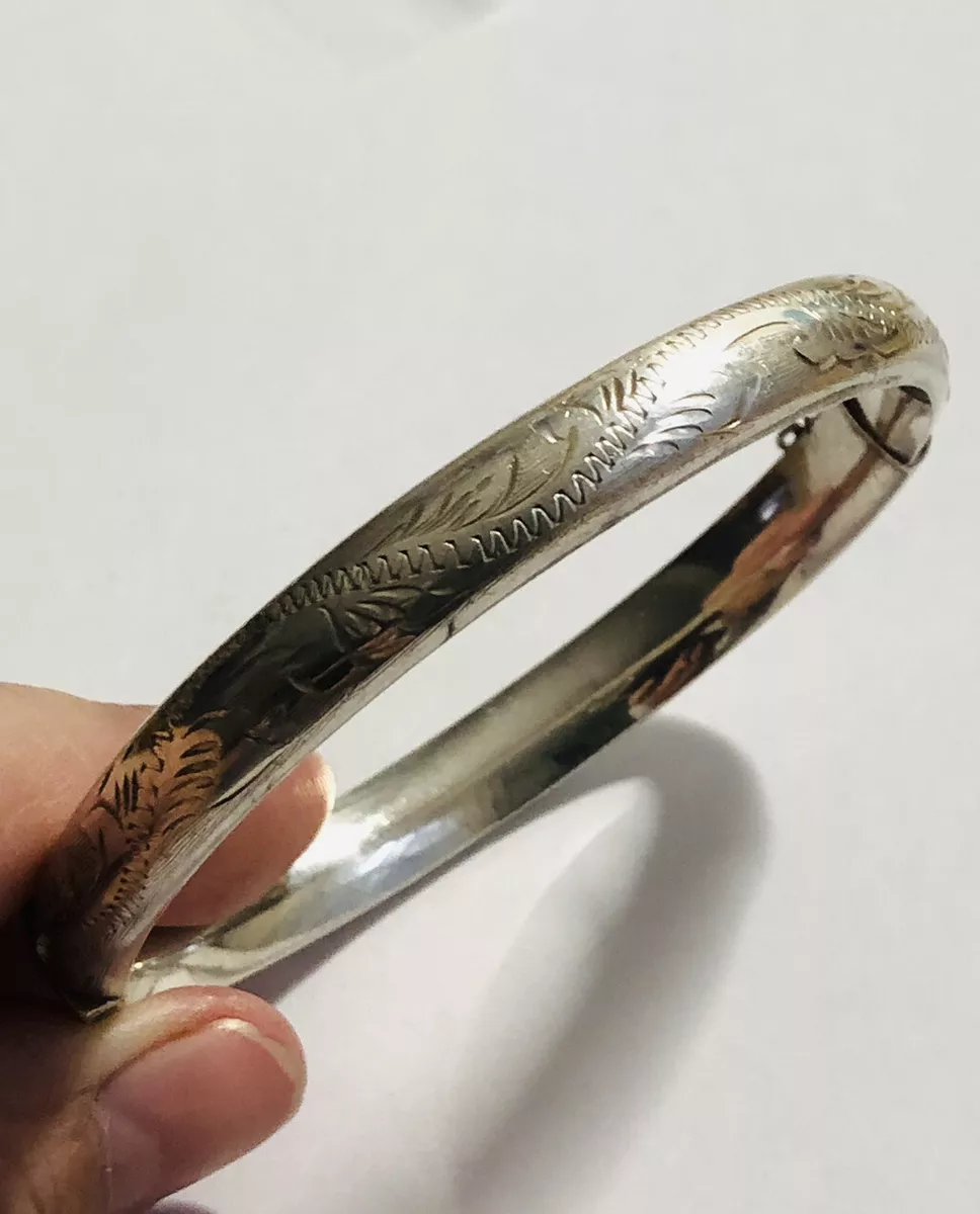 984 Vintage Sterling Silver Engraved Bangle Birmingham 11.8g