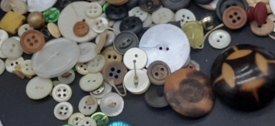 Big Lot Sewing Button Bakelite Shell Pearl Shank plus more! antique vintage MIX - Image 2 of 4