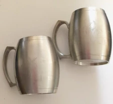 Set Of (2) Pewter Mugs Penang and Universal Pewter Malaysia