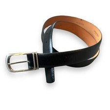Carlo Pazolini Italian Made Classic Leather Belt Black Size 44 EUC
