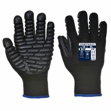 Image of Portwest A790 Anti Vibration Work Gloves Comfort Dexterity Breathable - Black