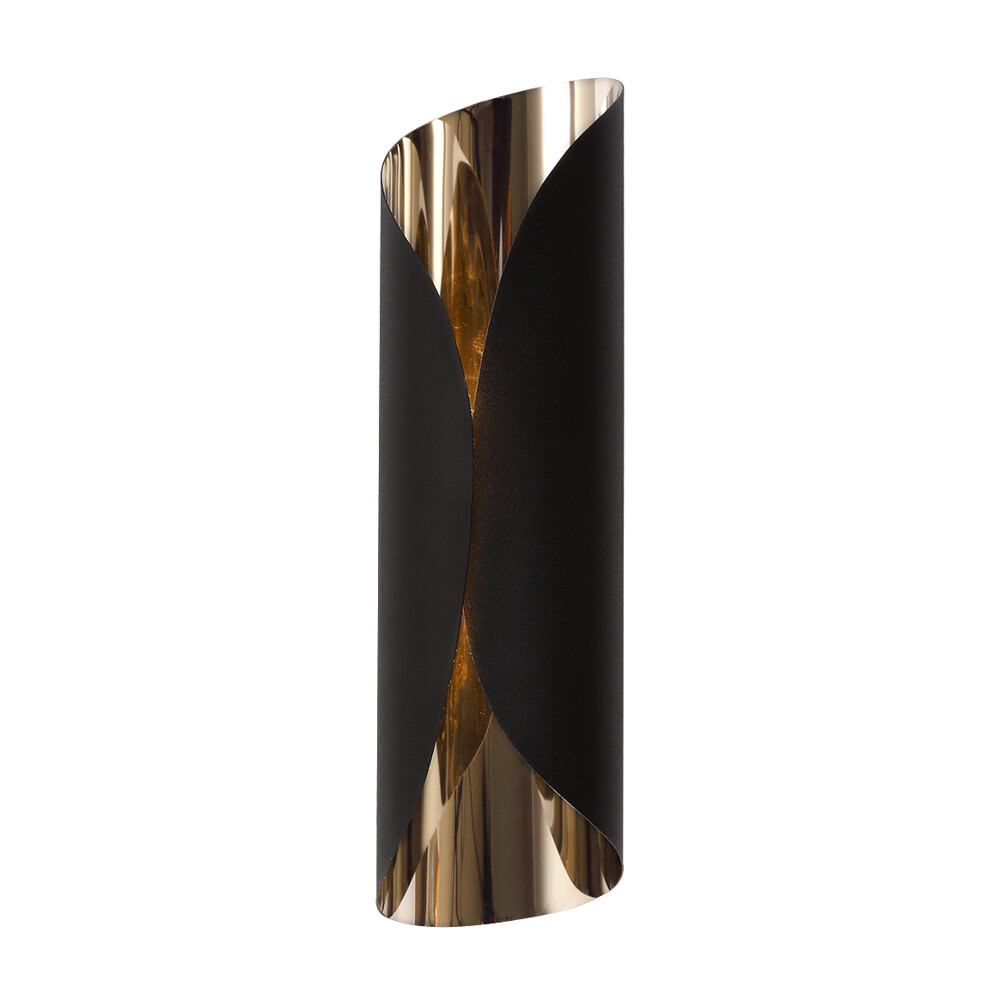 Visconte Cannes Wall Light 7W Warm White Integrated LED - Black, Polished Chrome