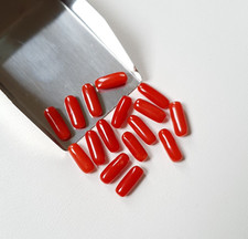 Natural Italian Red Coral cabochon Capsule Lot Mediterranean Sea Loose Gemstone