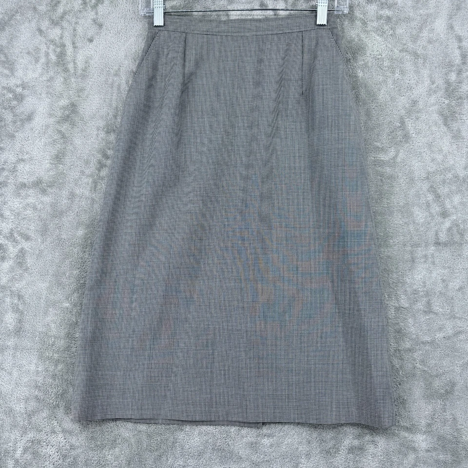 Traje Falda Vintage Brooks Brothers 2 Mezcla Lana Carrera Clásico Botón Oficina Foto 4 de 4