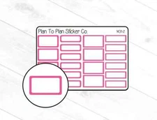 1431-2~~Dark Pink Colorful Mixed Boxes Planner Stickers.