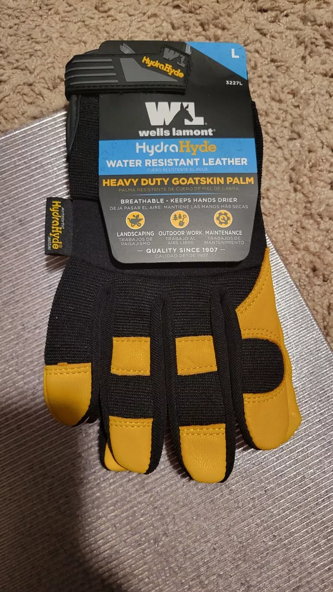 Wells Lamont Men's HydraHyde Leather Water-Resistant Work Gloves