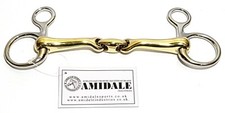 AMIDALE HANGING CHEEK SNAFFLE BIT VERBINDEND ANGLED 16mm LOZENGE HORSE BIT BNWT