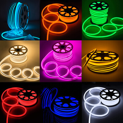 Flexible LED Neon Rope Light Strip Waterproof Party Commercial Sign Decor Lamp