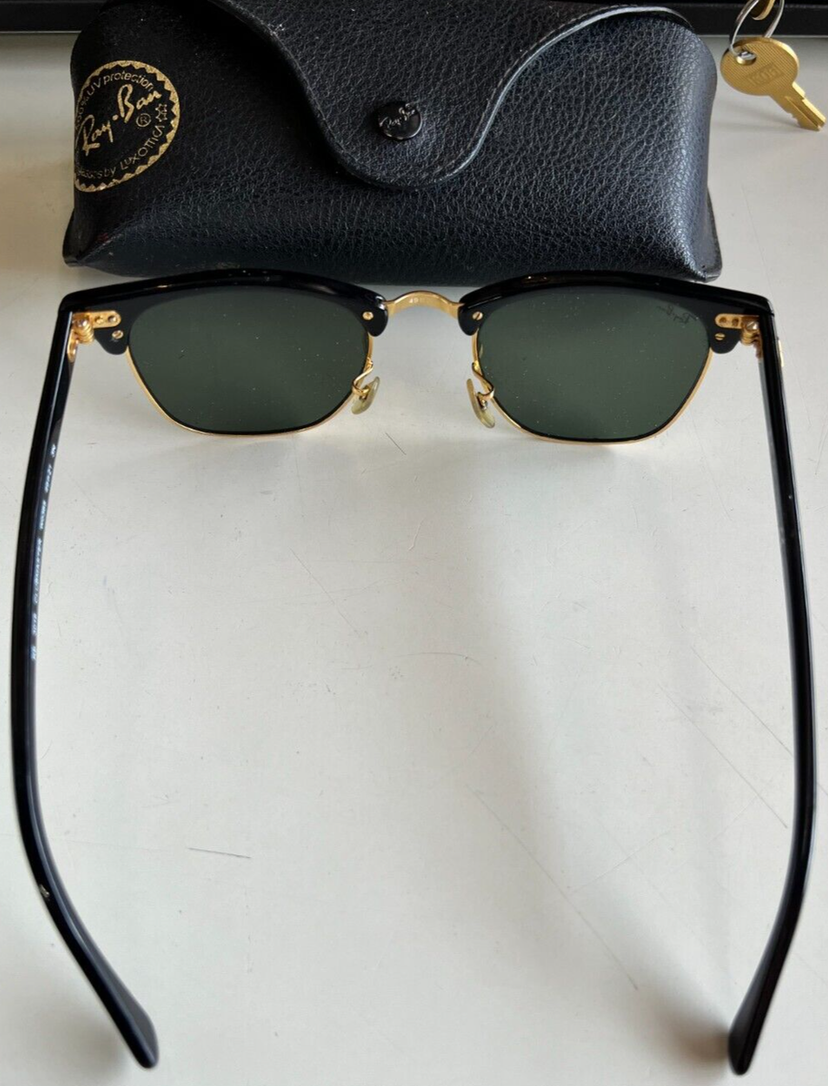 Ray-Ban Clubmaster Black Frame/Green Lens Sunglasses - RB3016