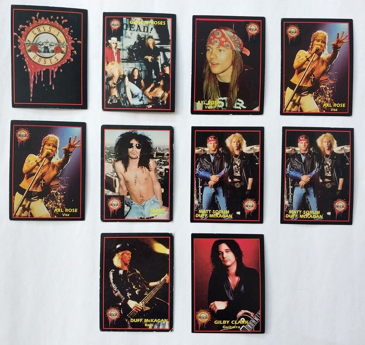 1994 Ultra Figus International Rock Cards Guns & Roses Band Set of