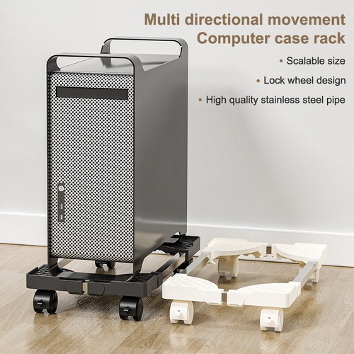 Under Desk Holder Adjustable Mobile CPU Stand Ventilated Computer Tower Stand - Afbeelding 7 van 14