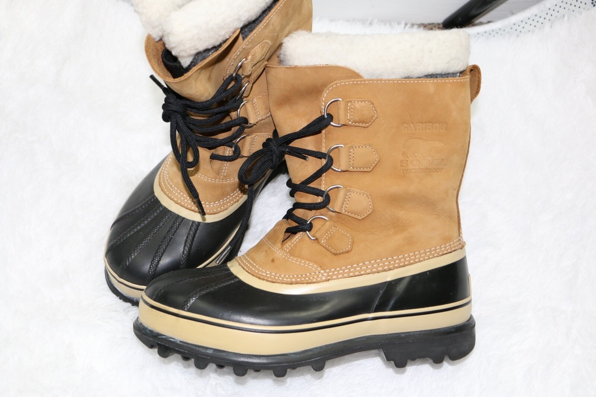 Sorel Caribou Waterproof Winter Snow Boots Mens Size 9 Nubuck