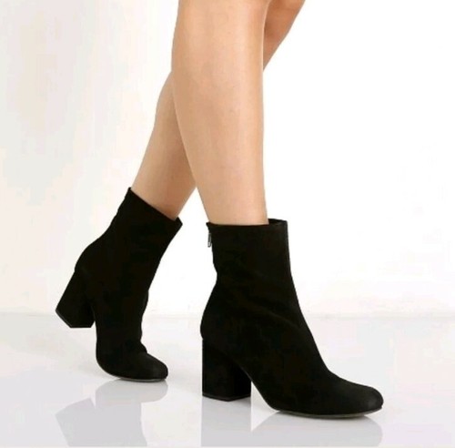 Cecile Black Suede Ankle Boots 