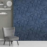 3D Floral Wallpaper Fine Decor Blumen Collage Blau FD42690